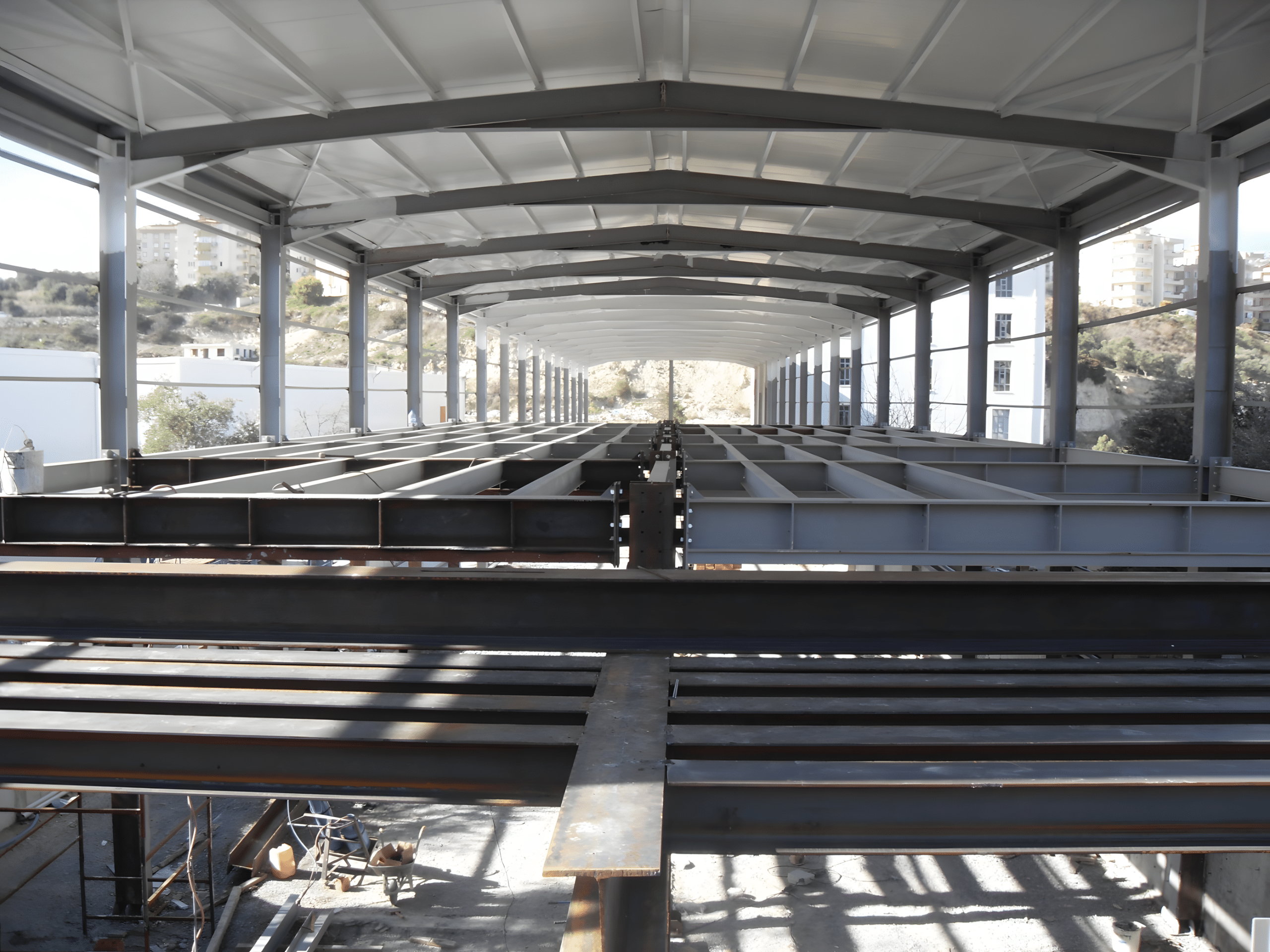 Metro avm kuşadası çelik bina inşaatı